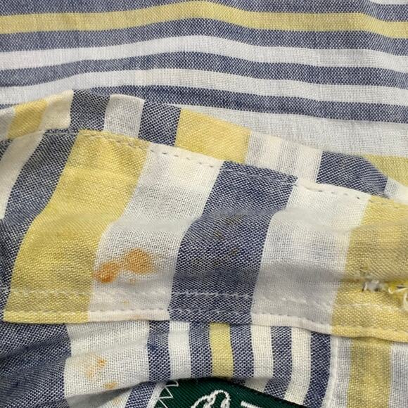 GITMAN BROS VINTAGE Size M White Grey Yellow Plaid One Pocket Long Sleeve Shirt - Picture 6 of 8